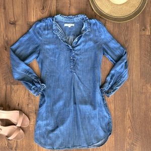 LOFT Blue Chambray Mini Dress